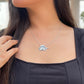 Turtle Evil Eye Pendant with Link Chain