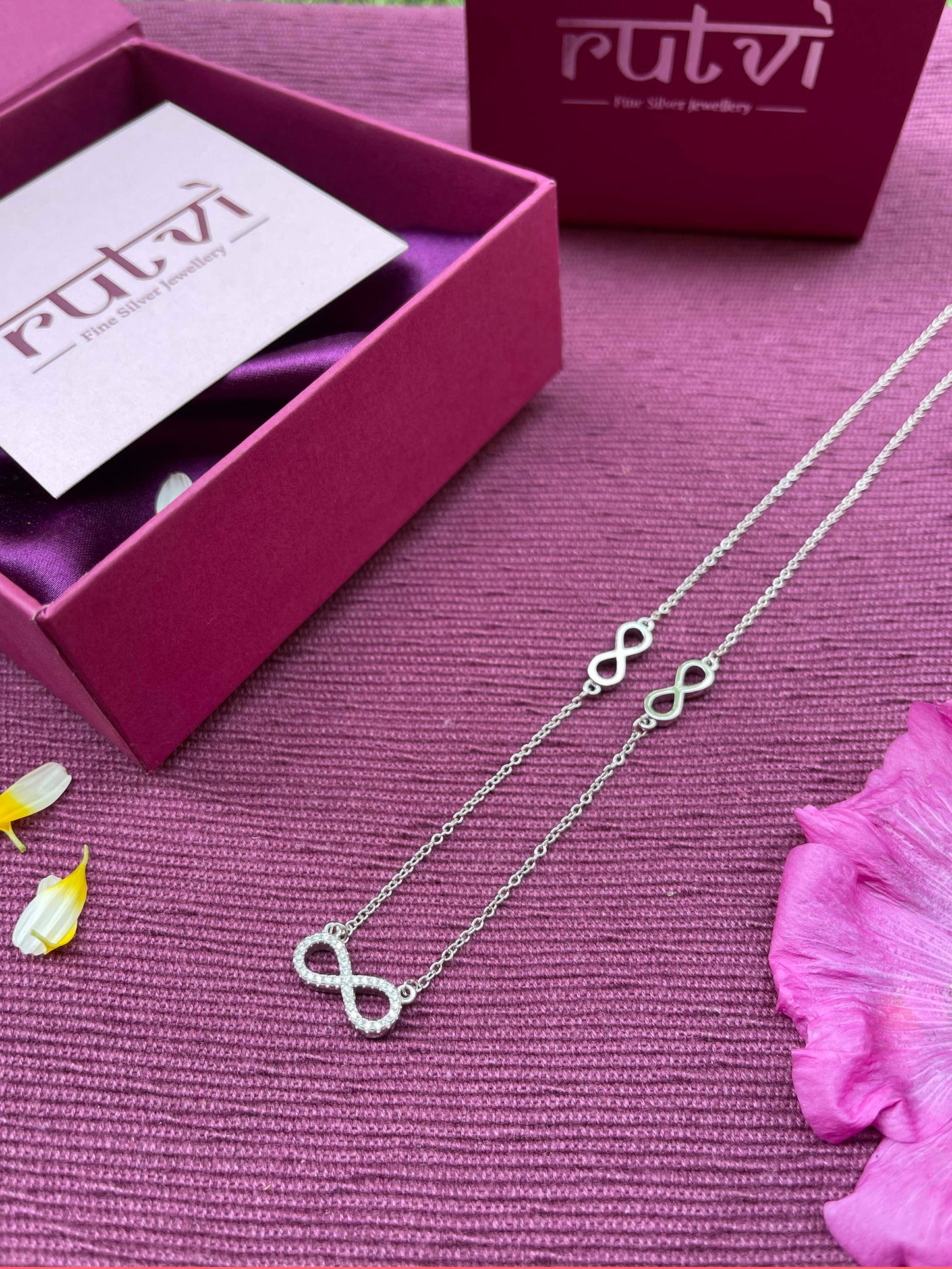 Infinity Pendant with Link Chain