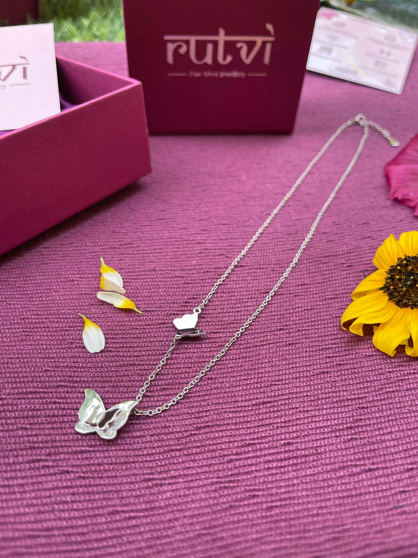 Wavering Wings Pendant with Link Chain
