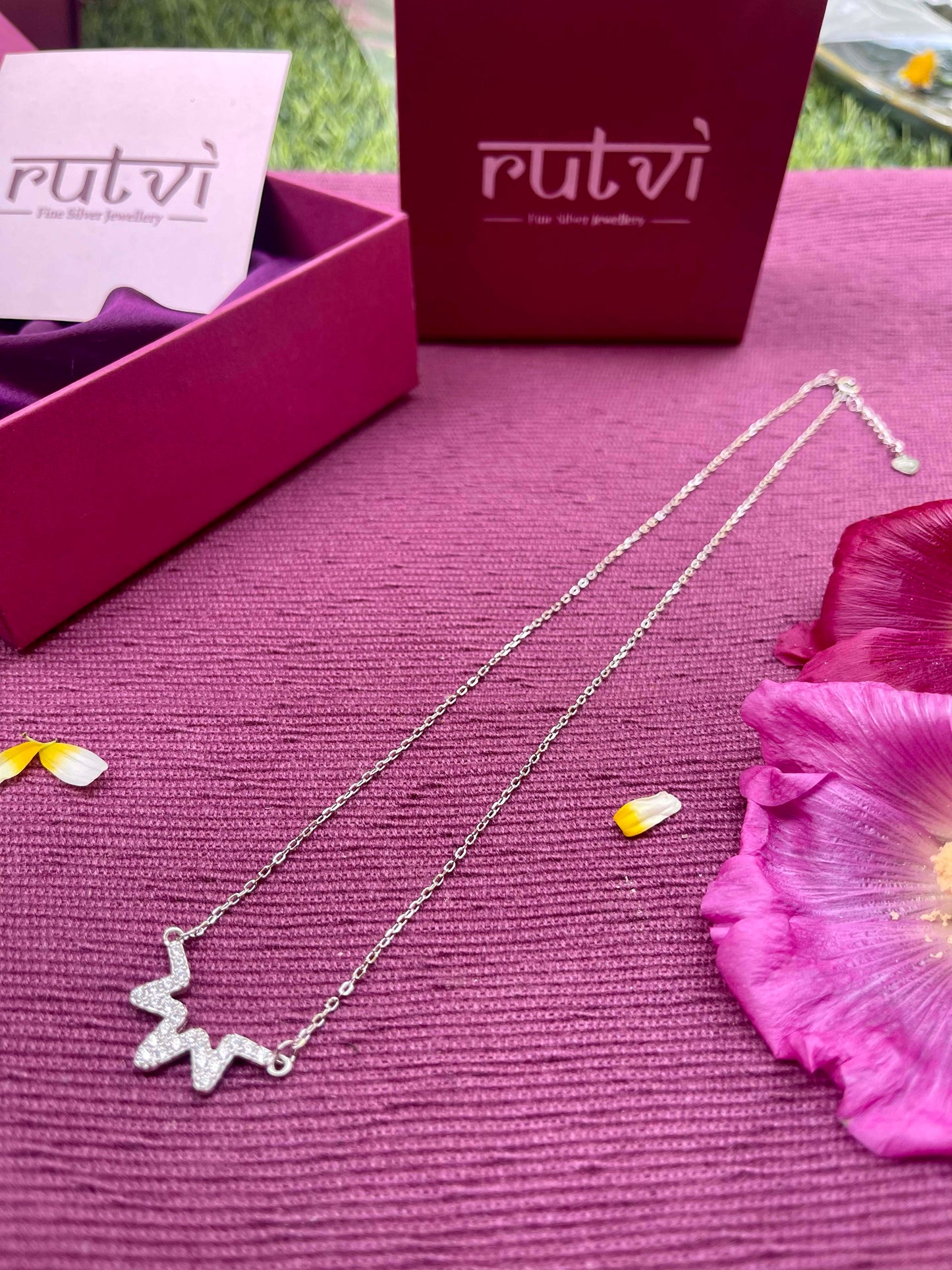 Sparkling Sunset Pendant with Link Chain