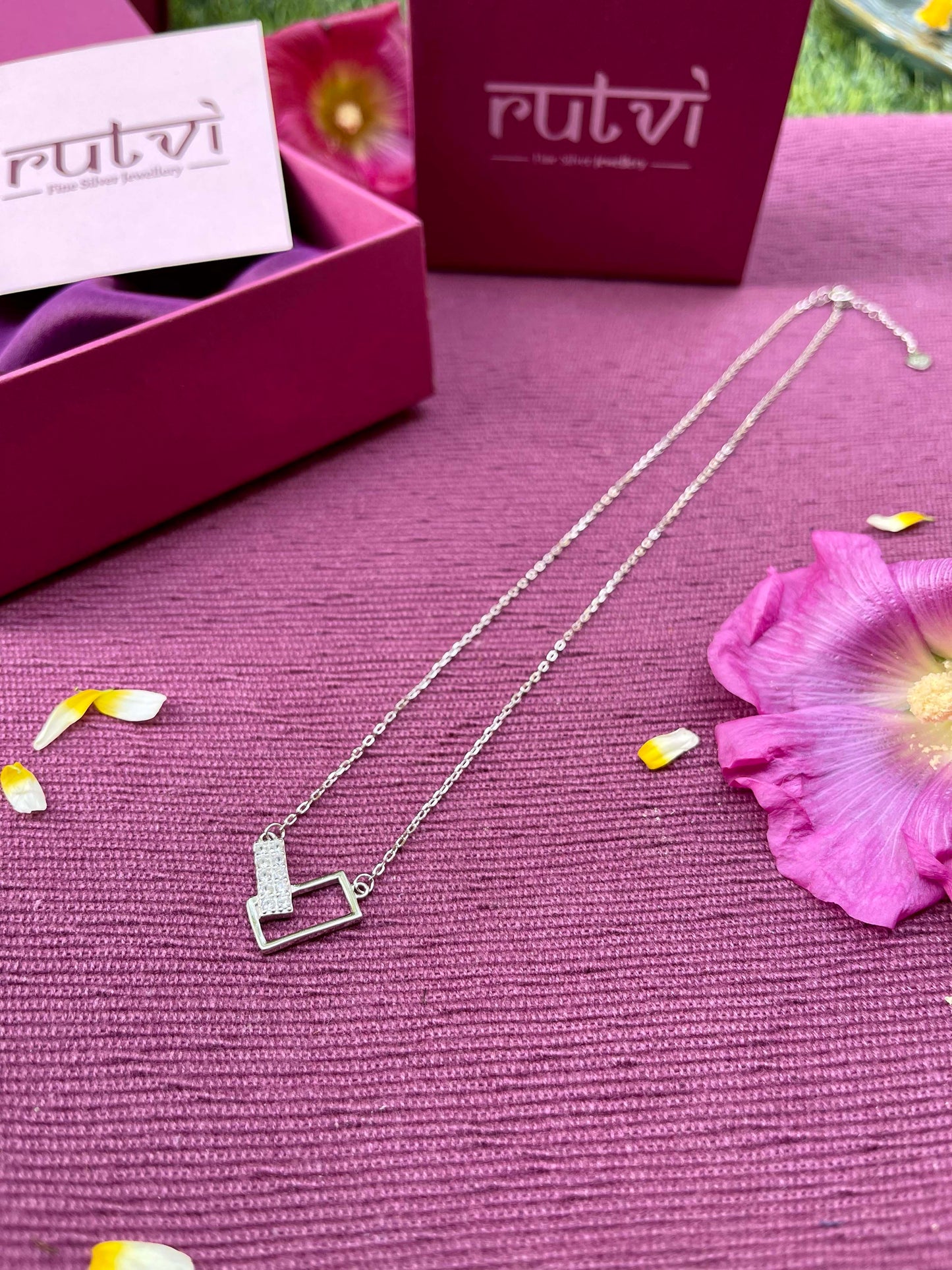 Midnight Mirage Pendant with Link Chain