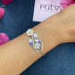 Lilac Leaf Pearl Bracelet