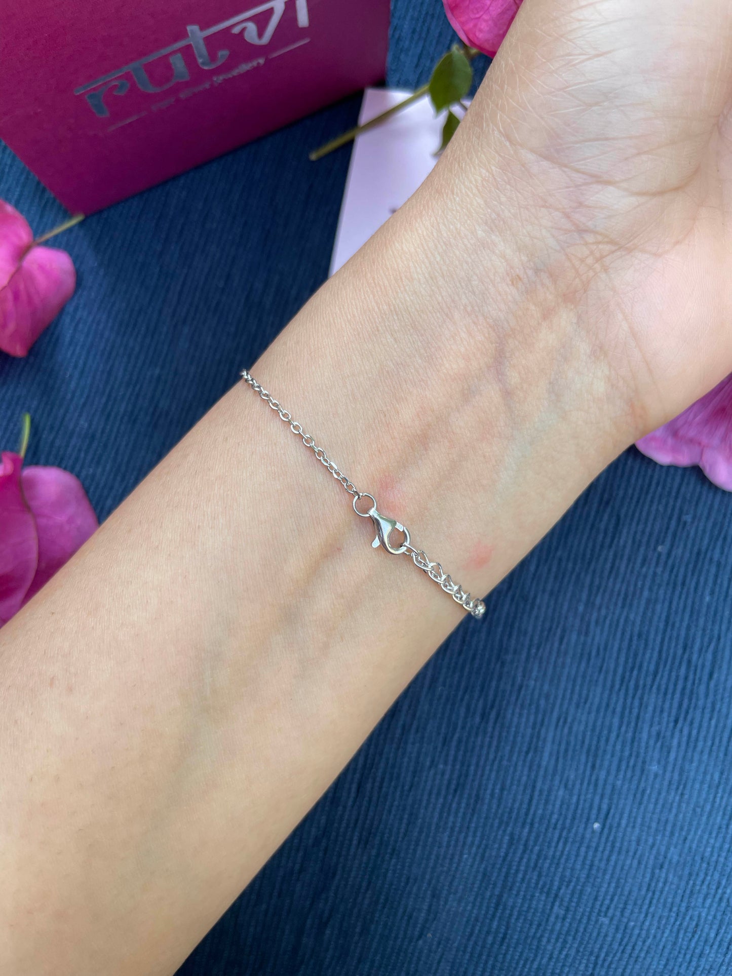 Lilac Leaf Pearl Bracelet