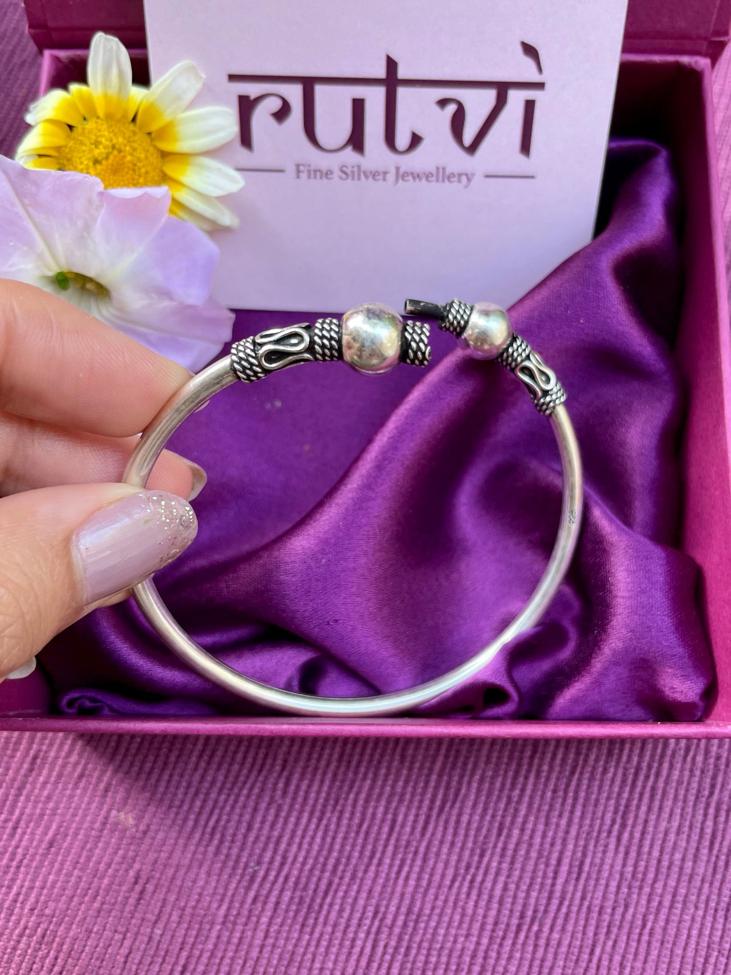Oxidised Tribal Bead Bangle
