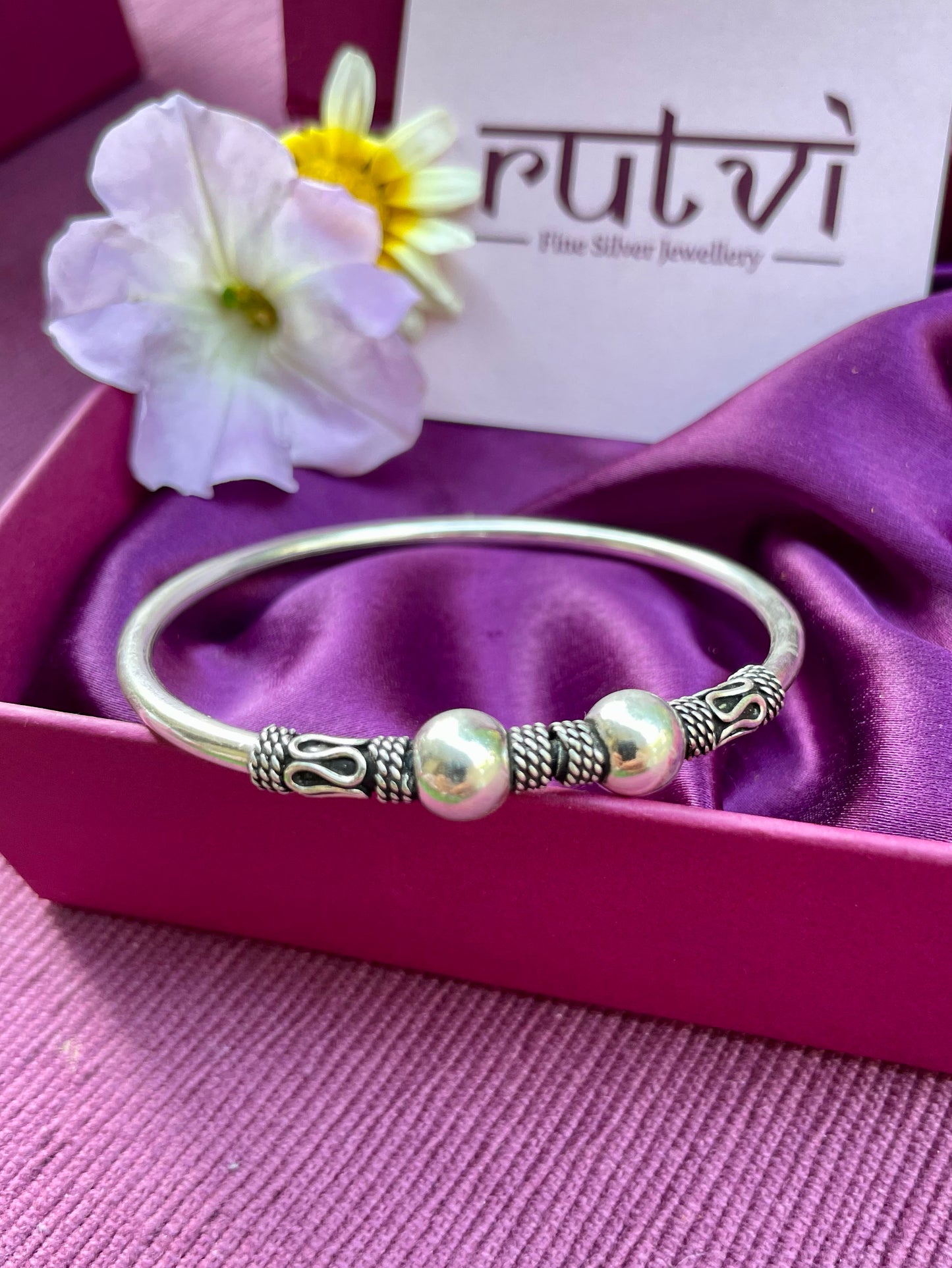 Oxidised Tribal Bead Bangle